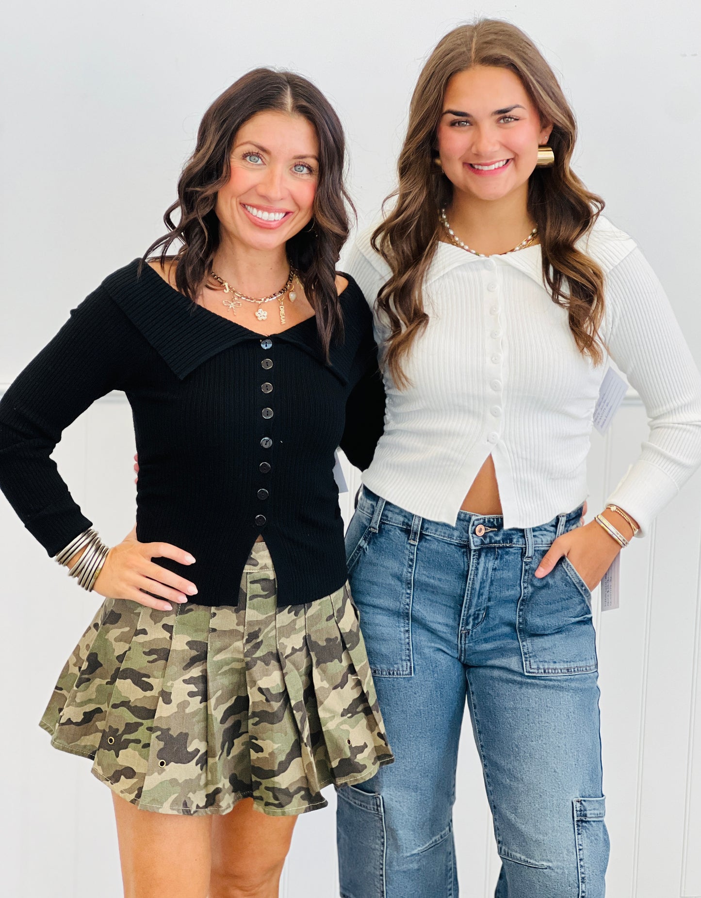 Essential Button Down LS Top (Reg.)-2 Colors