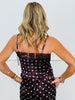 Burgundy Velvet Polka Dot Lace Trim Cami Top (Reg & Plus)