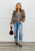 Leopard Multi Quilted Tie Front Jacket (Reg & Plus)