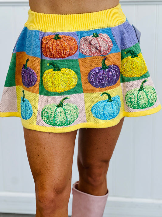 Queen Of Sparkles Pastel Colorblock Pumpkin Skirt (Reg. and Plus)