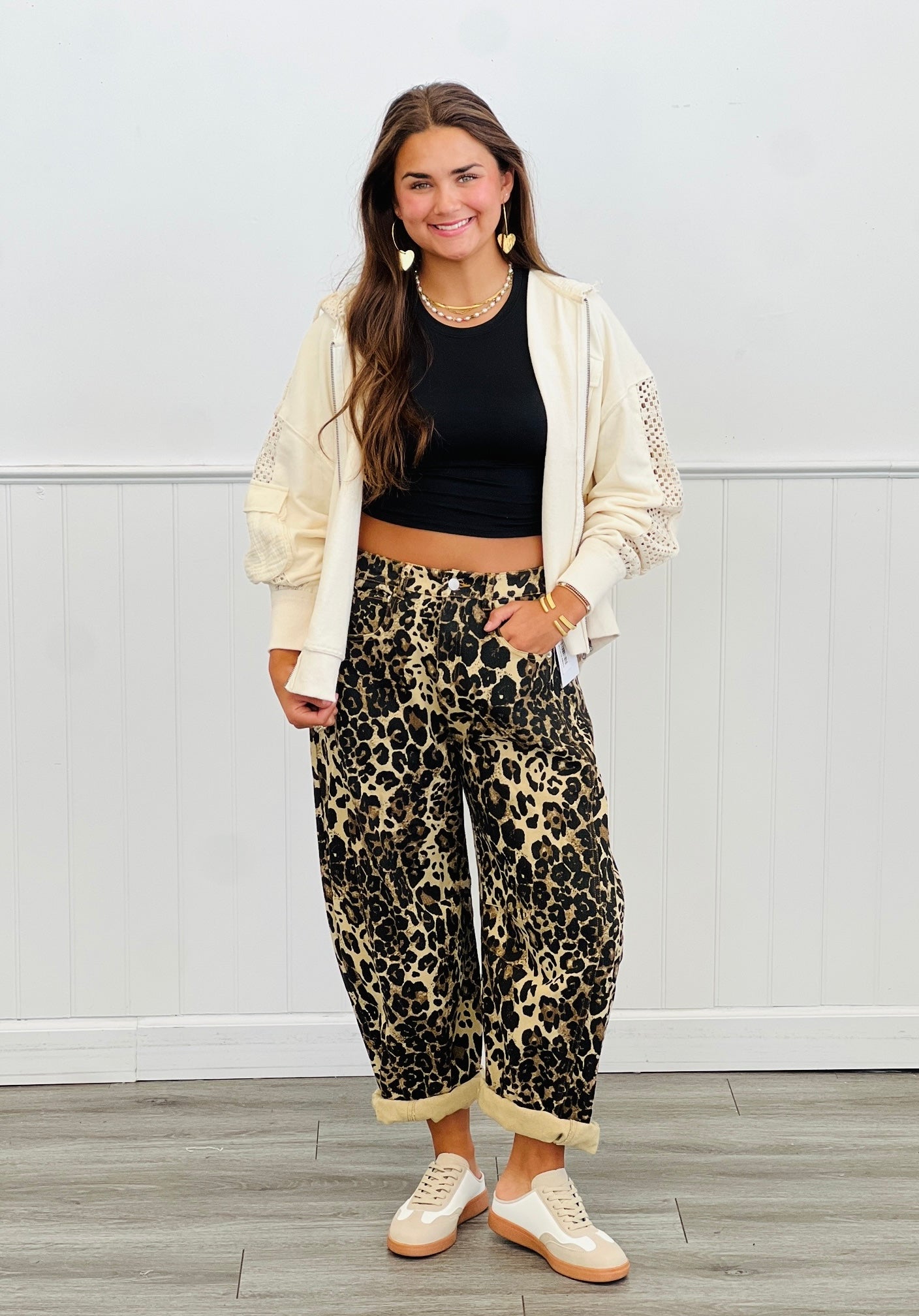 Oli & Hali Cream Back Twist Zip Up Hoodie Jacket (Reg.)