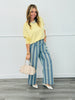Blue Eclectic Stripe Linen Pants (Reg. and Plus)