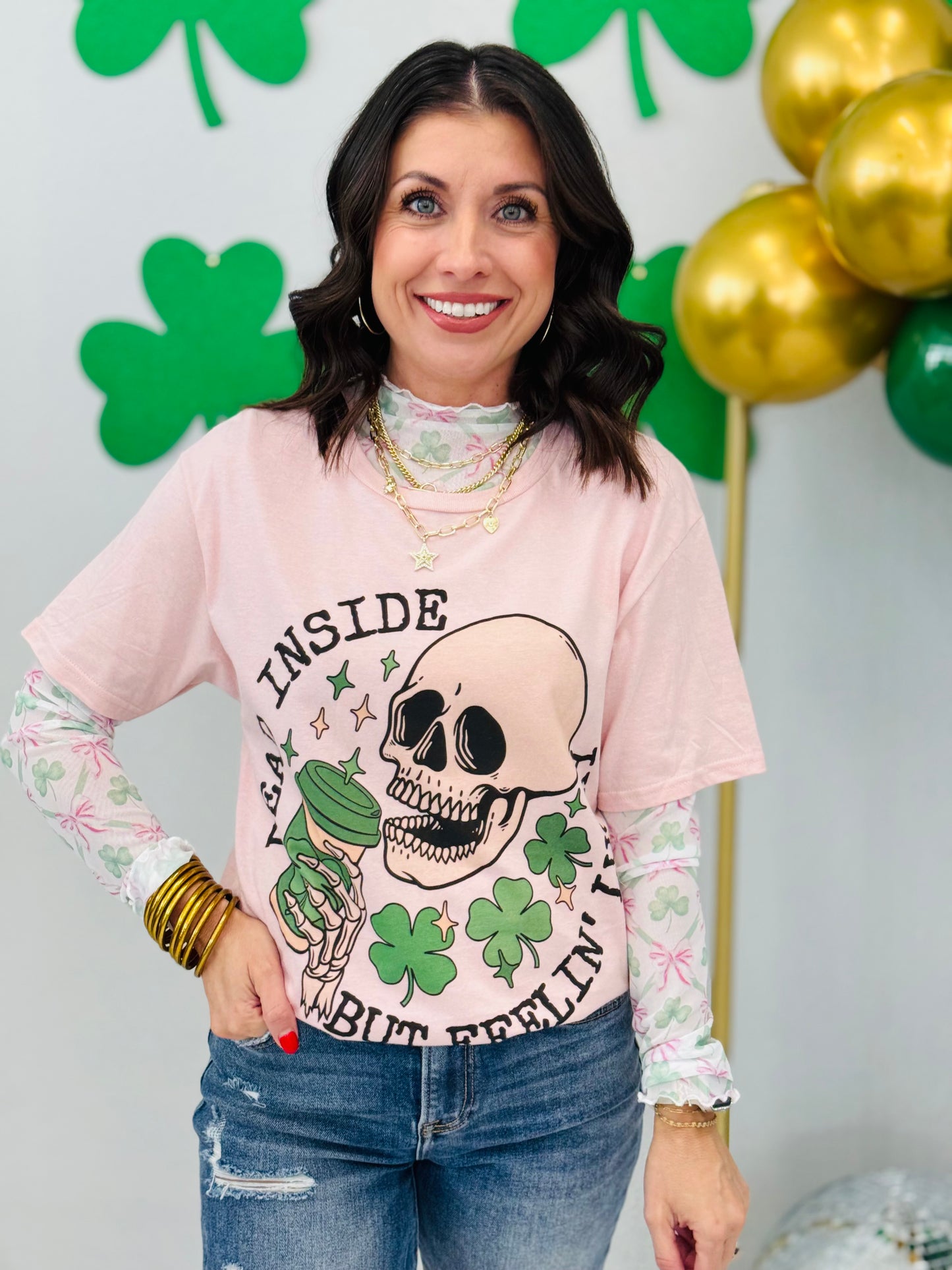 Coquette St. Patrick's Day Mesh LS Top (Reg. & Plus)