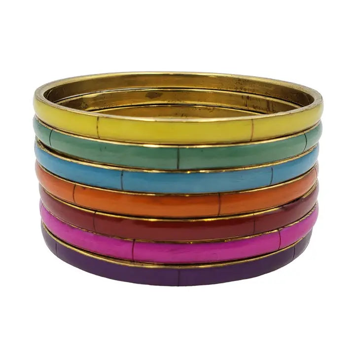 Fiesta Brass Bone Bangle Set