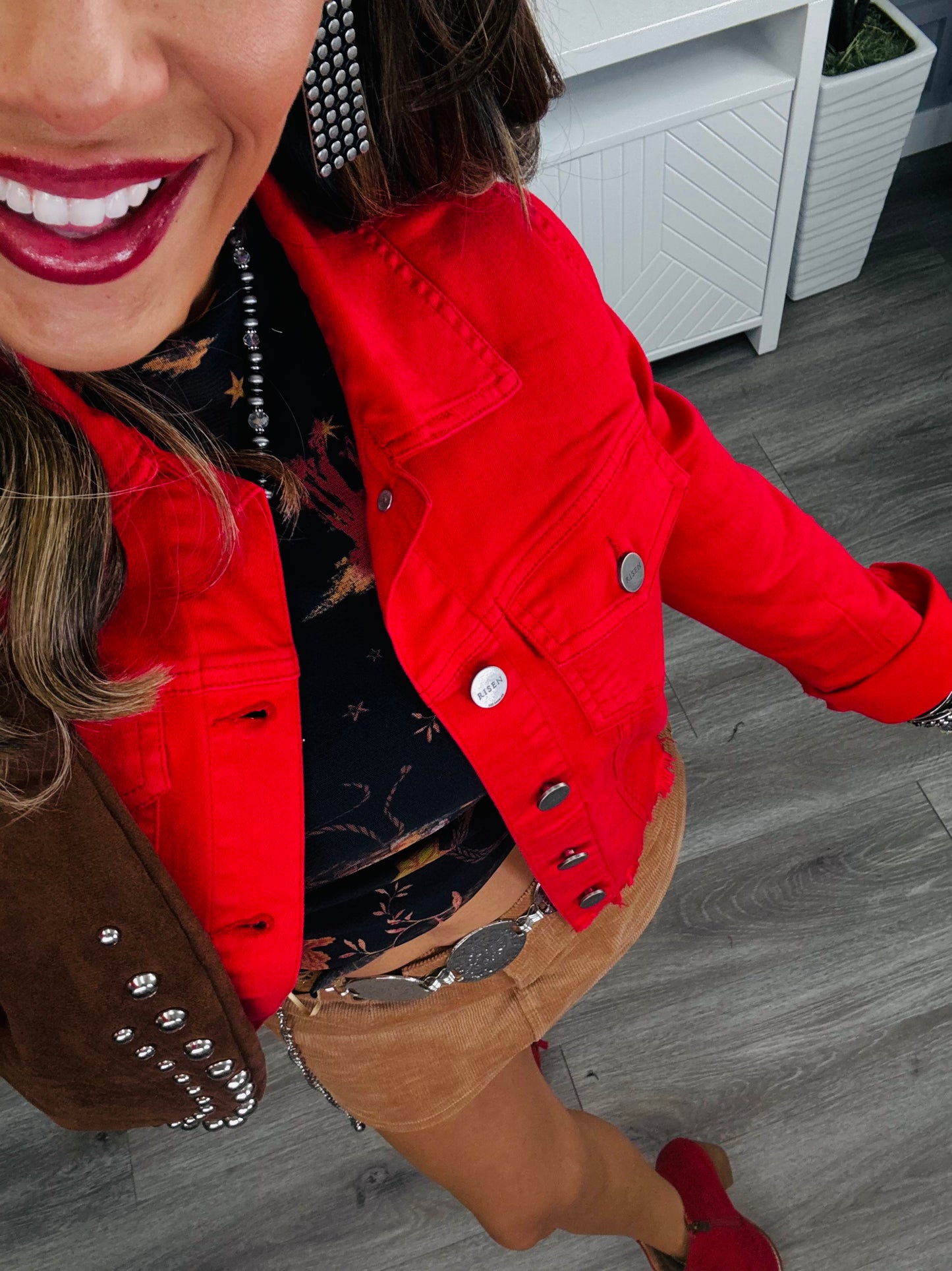 WR x Risen Scarlet Super Soft Fray Hem Jacket (Reg & Plus)