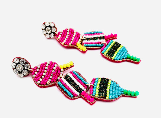 Pickleball Beaded Earrings