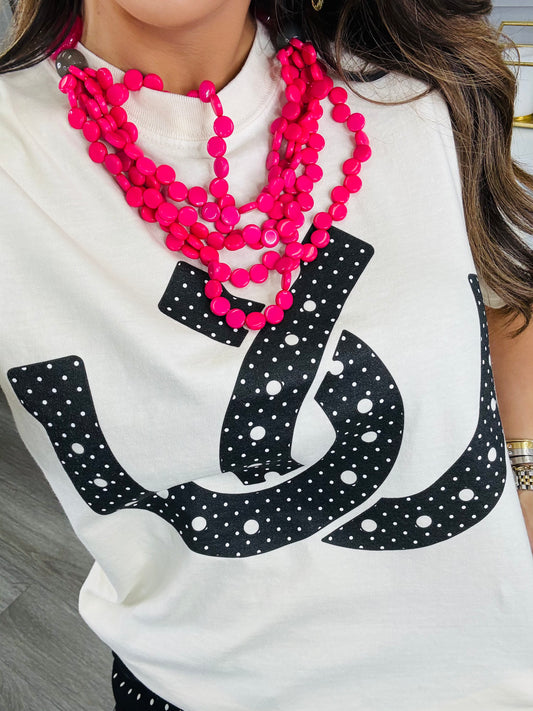 Polka Dot Horseshoe Tee (Reg. and Plus)