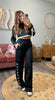 Black Lace Up Detail Top & Pants Set (Reg.)