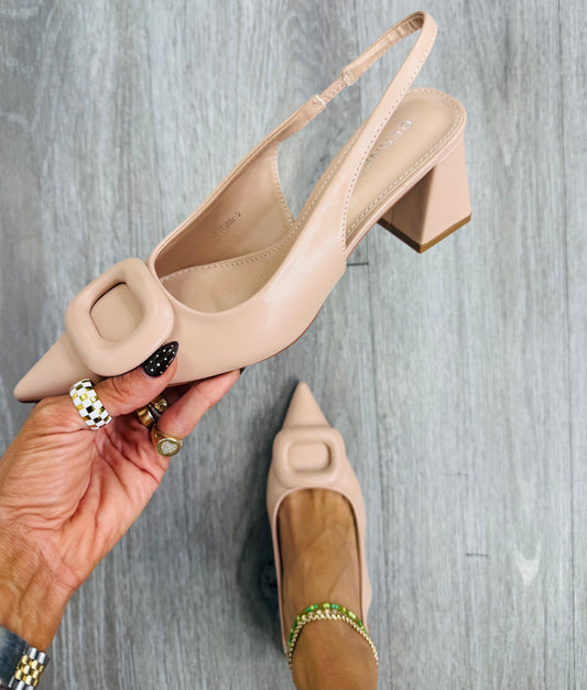 Beige That's The Point Heels