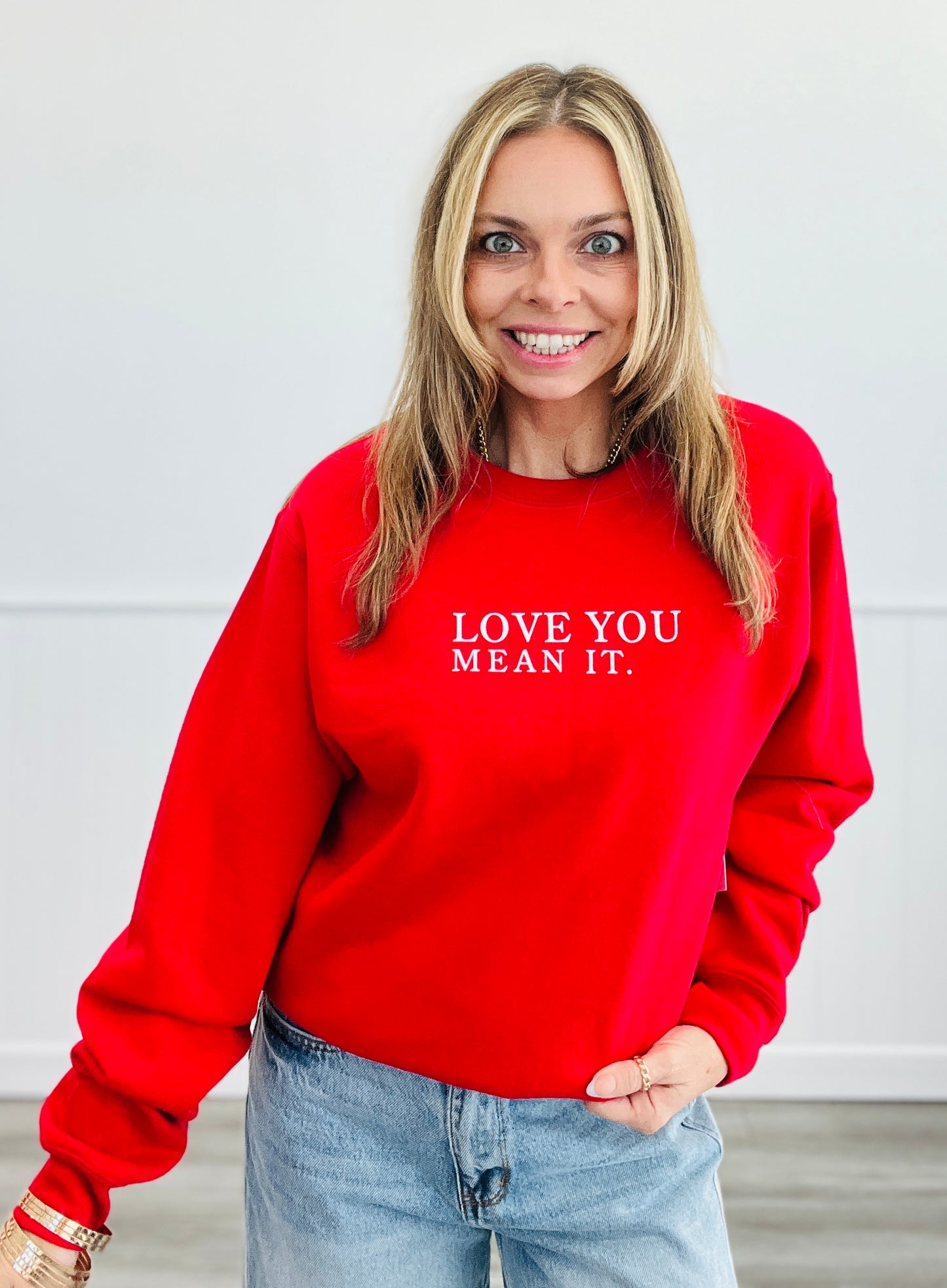 Red Love You Mean It Sweatshirt (Reg. and Plus)