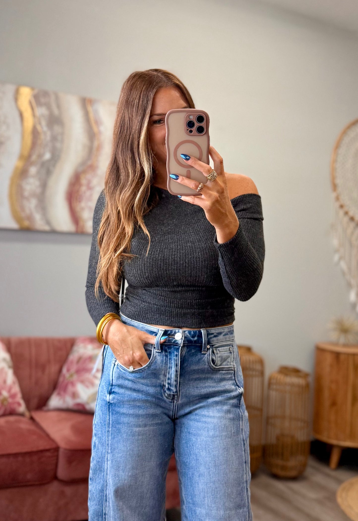 Parisian Off Shoulder Top (Reg.)-2 Colors