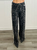 Black Leopard Side Stripe Pants (Reg.)