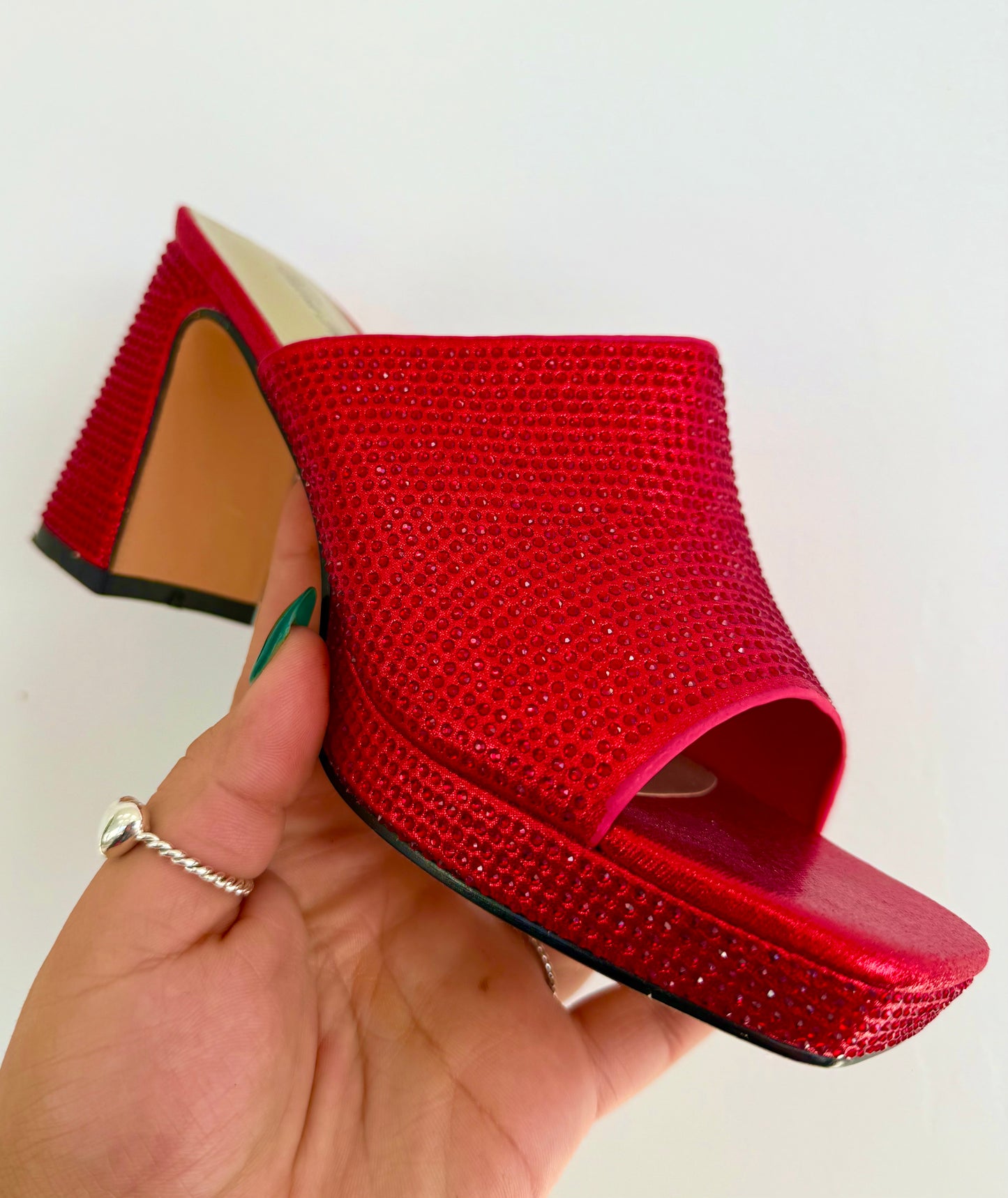 Red All My Love Rhinestone Heels