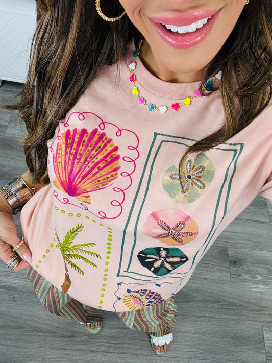 Peach Sand Dollar Graphic Tee (Reg. and Plus)