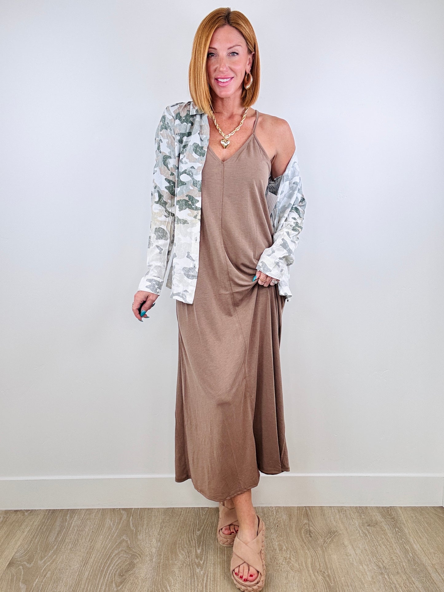 Mocha Modal Racerback Maxi Dress (Reg.)