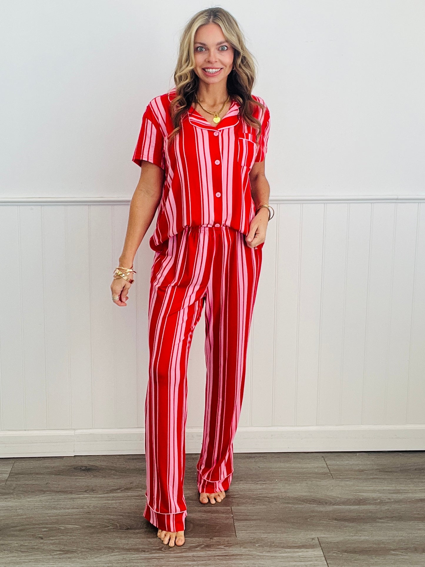 Red/Pink Striped Pajama Pants (Reg.)