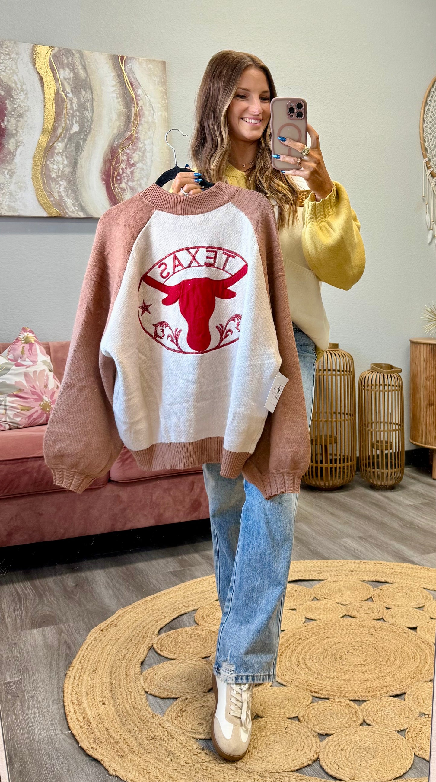 Western Patch Zip Up Sweater Jacket (Reg. and Plus) - 2 Colors