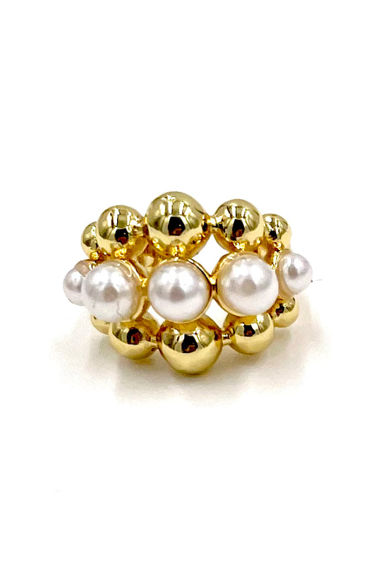 The Poppin' Pearl Earring Cuff - Gold