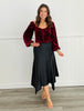 Black Asymmetrical Satin Midi Skirt (Reg.)