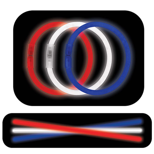 Red, White and Blue Glow Stick Bundle