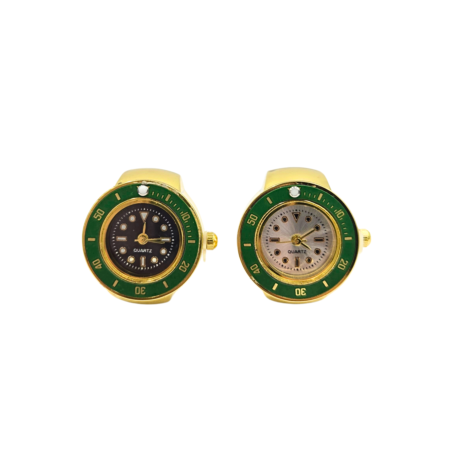 Green & Gold Round Watch Ring (2 colors)