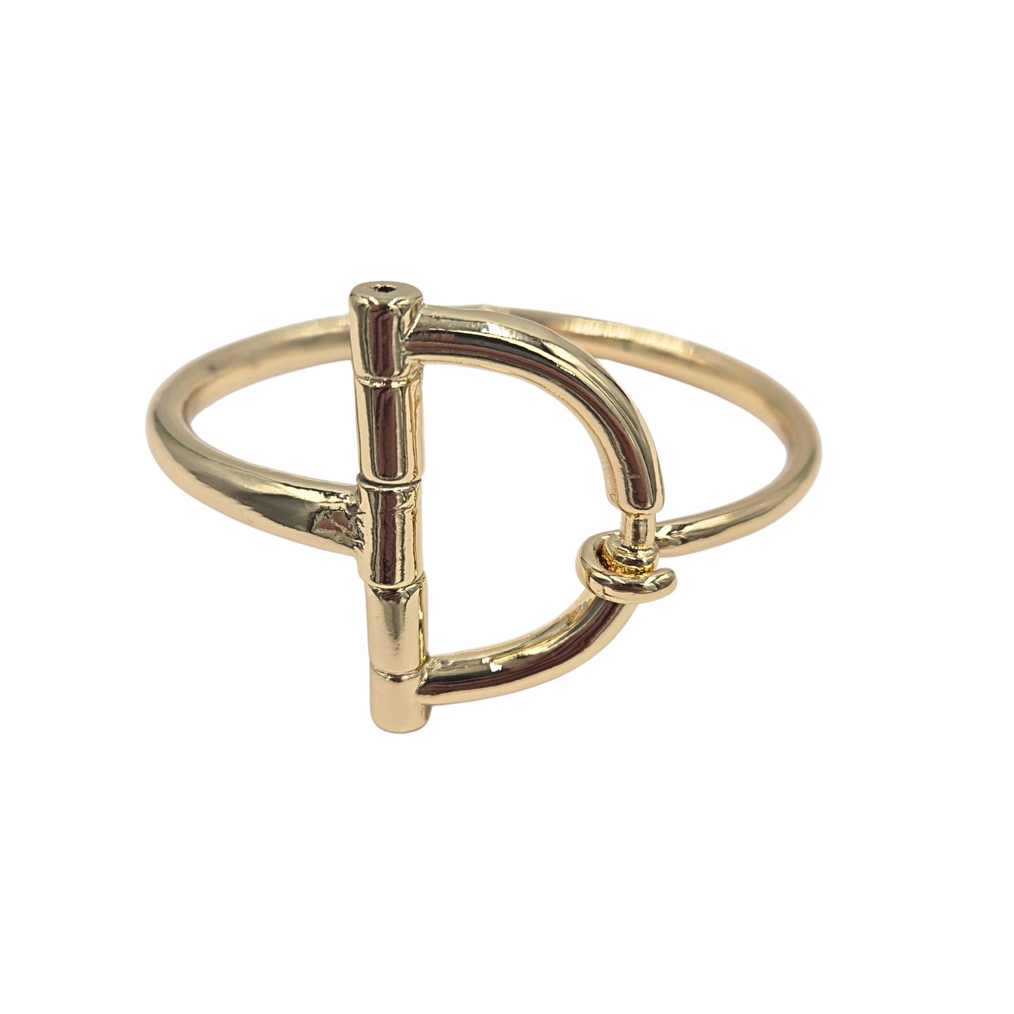 Gold Horse Bit Hinge Bangle