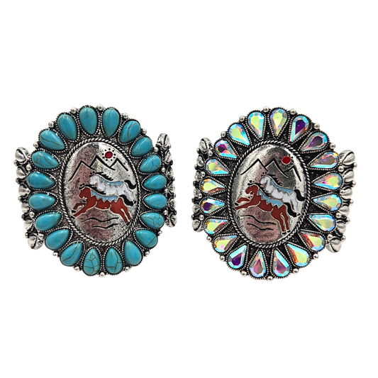 Western Horse Concho Cuff (2 colors)