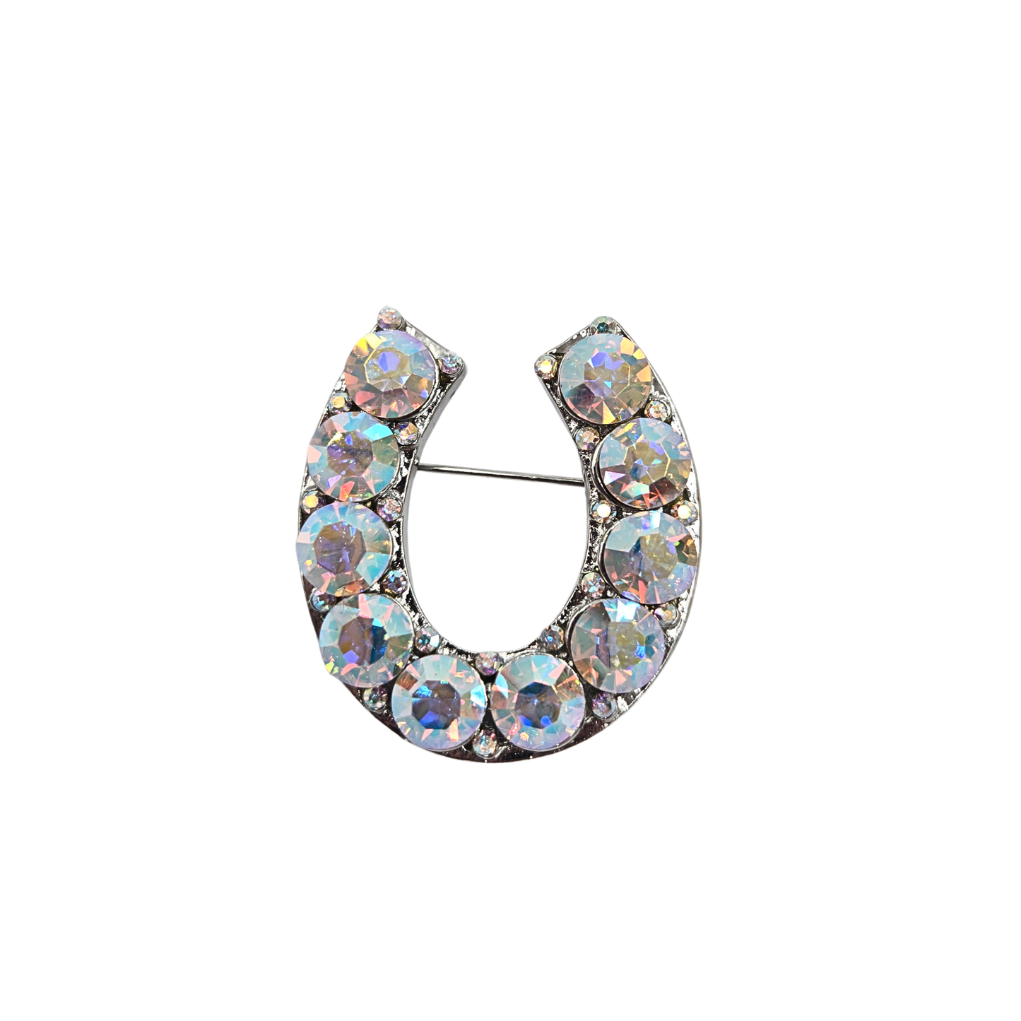 Iridescent Horseshoe Brooch