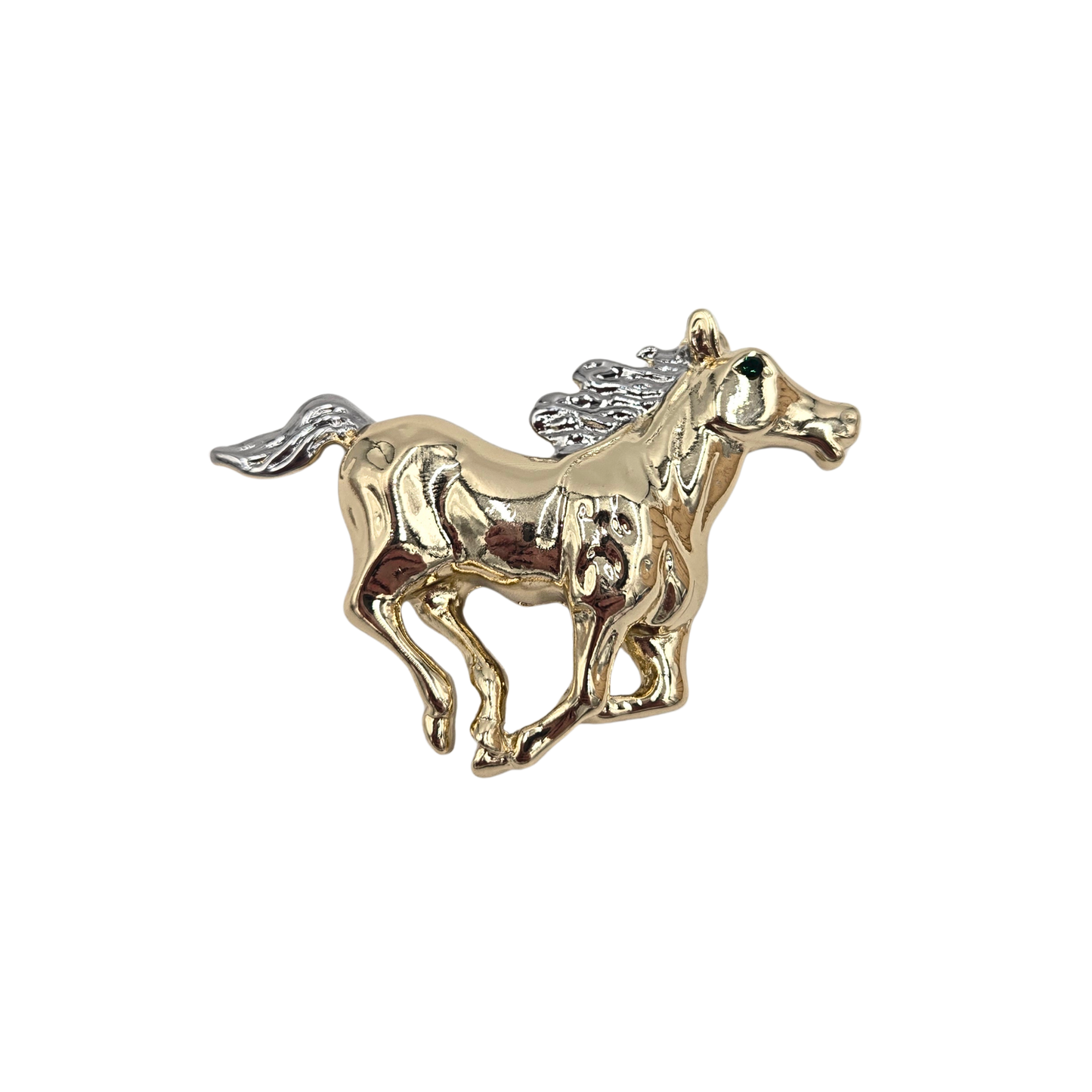 Two Tone Horse Brooch
