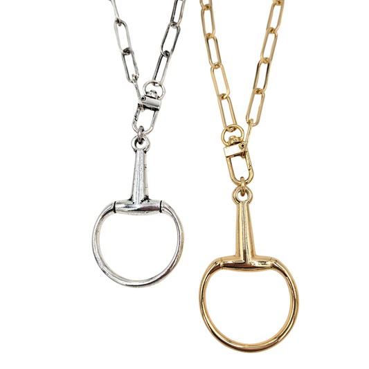 Paperclip Chain Snaffle Bit Necklace (2 colors)