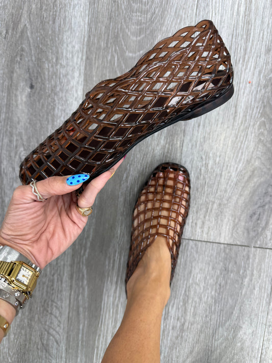 Brown Clear Mind Jelly Flats
