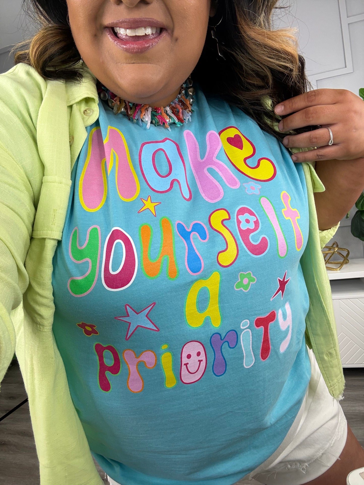Make Yourself A Priority Graphic Tee (Reg. and Plus)
