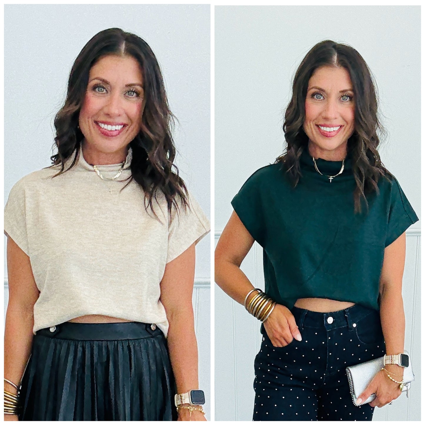 Mock Neck Pullover Top (Reg & Plus)-3 Colors