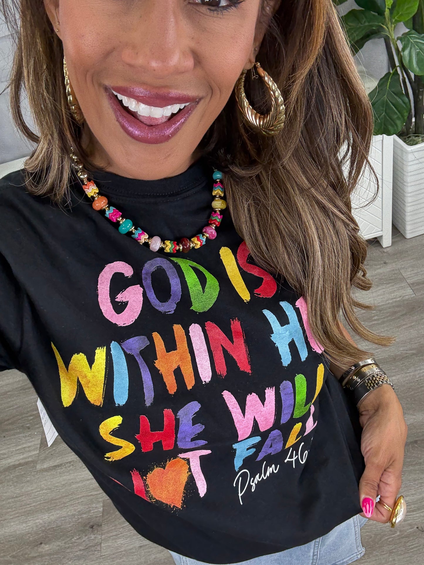 God Is Within Her Graphic Tee (Reg. and Plus)