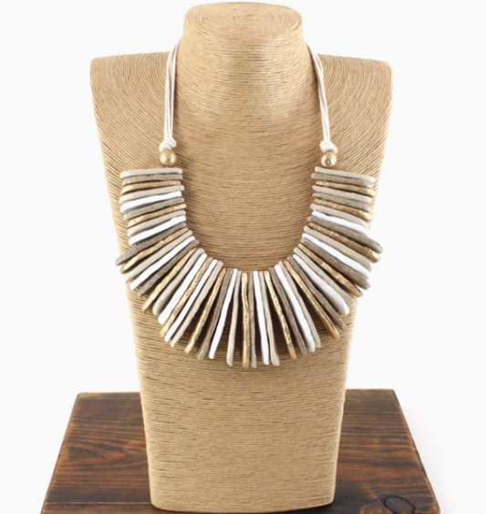 Bold Ratten & Wood Necklace