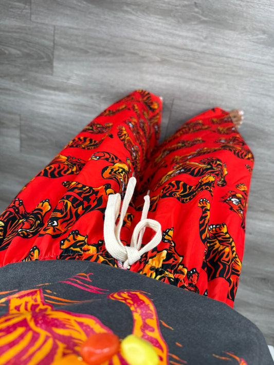 Red Tiger Palazzo Pants (One Size)