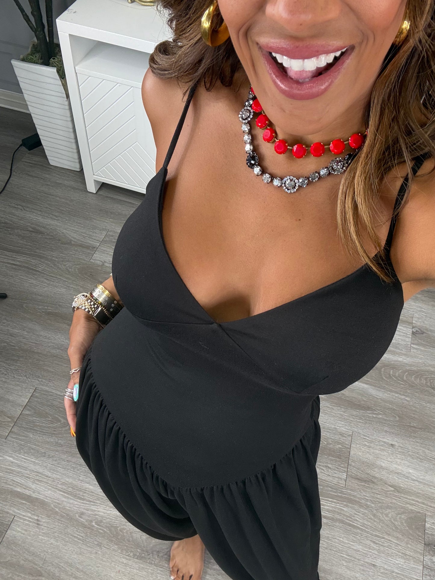Black Spaghetti Strap Jumpsuit (Reg.)