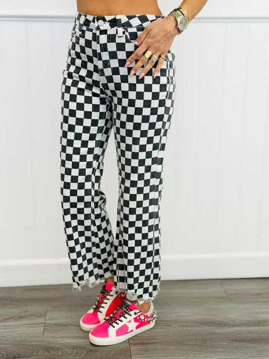 Victory Lap Checkered Jeans (Reg. and Plus)
