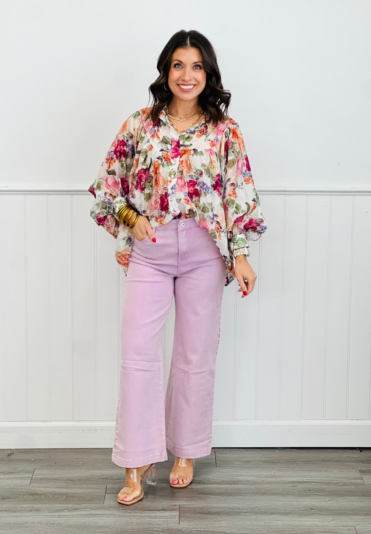 Vintage Rose Floral Fantasy Blouse (Reg)