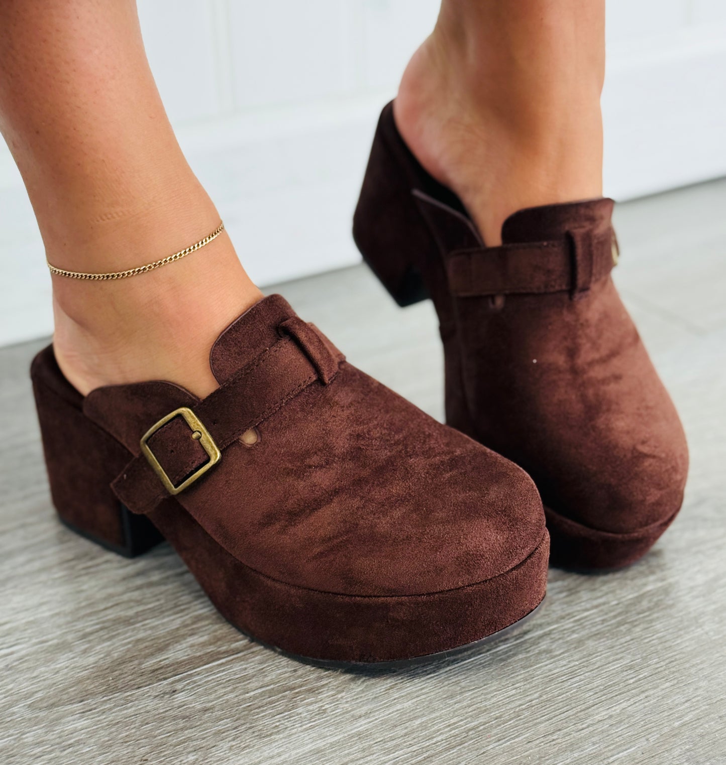 Chocolate A Step Above Platform Clogs