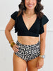 Black Leopard Two Piece Swim Set (Reg. and Plus)