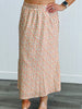 Natural Sunkist Floral Satin Midi Skirt (Reg.)