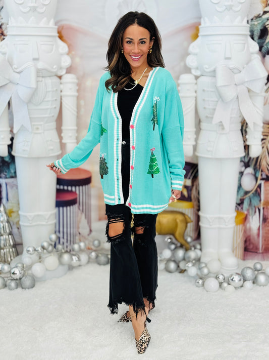 Spruce Trees Relaxed Cardigan (Reg. and Plus)