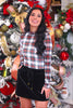 Keigan Mesh Top- White Christmas Plaid (Reg. and Plus)