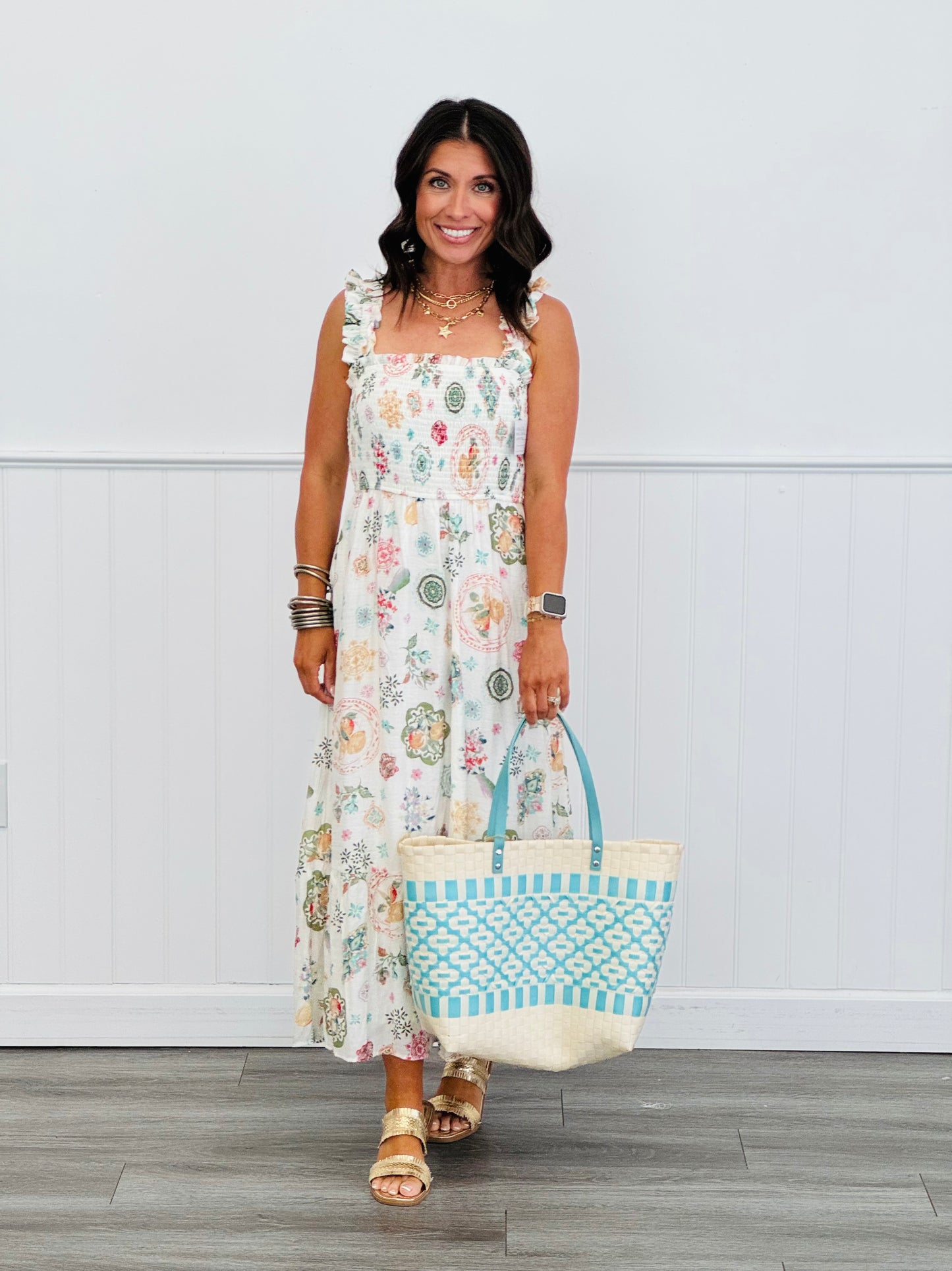 Olive Multi Tiered Midi Dress (Reg. & Plus)