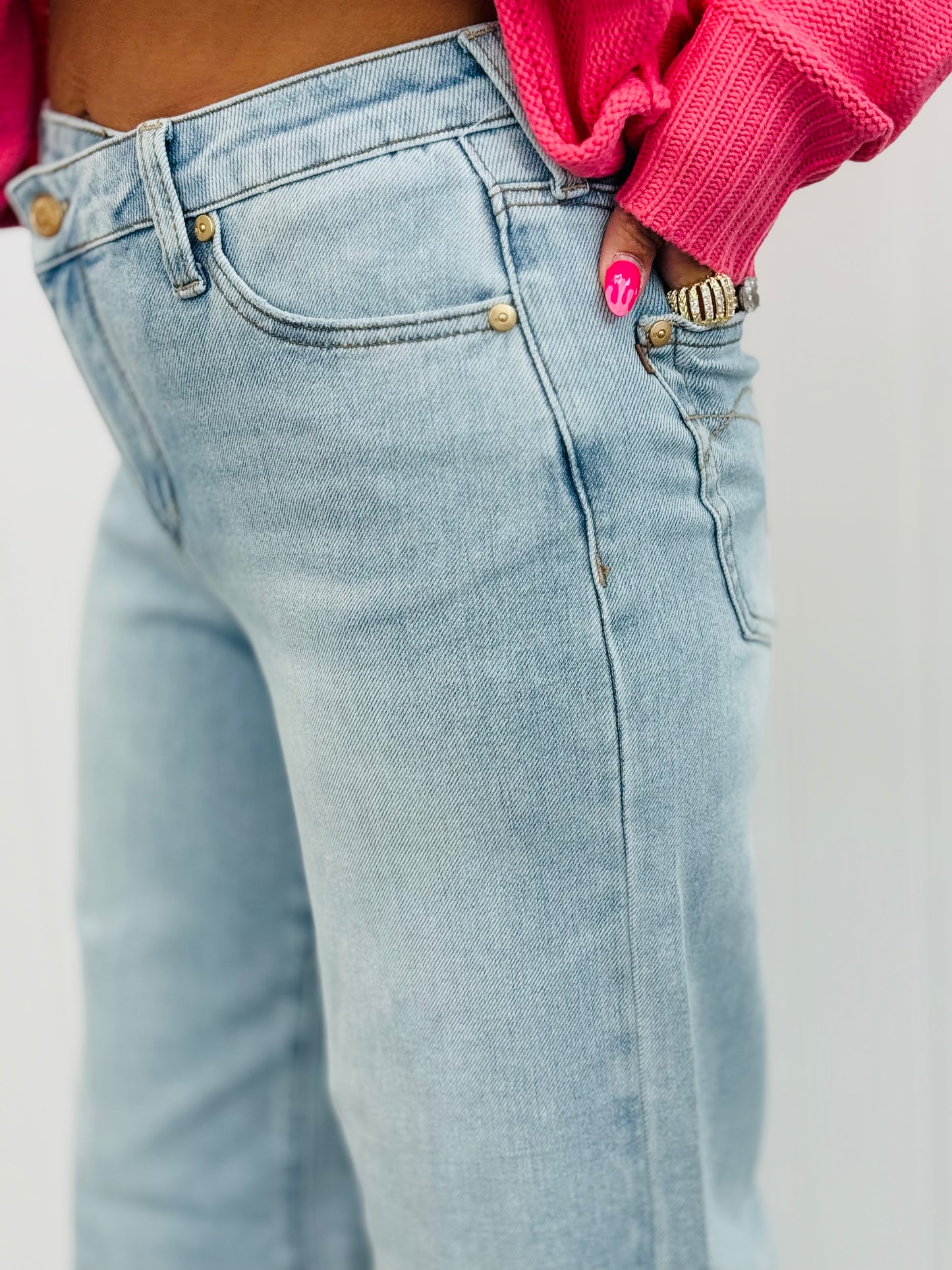 Judy Blue Star-Crossed Sally Wide Leg Jeans (Reg. and Plus)