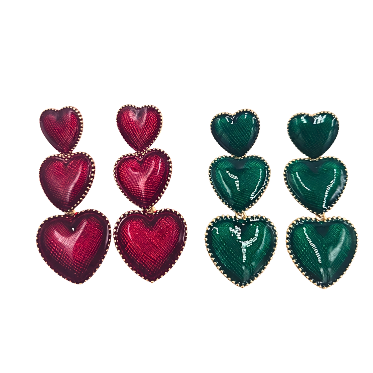 Triple Heart Drop Earrings (2 colors)