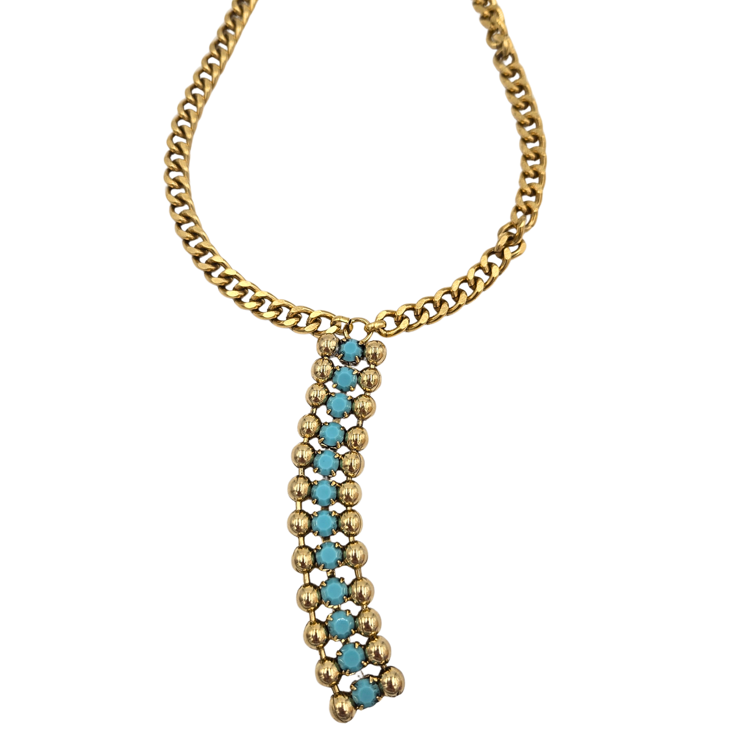 Yochi - The Micah Lariat Necklace in Turquoise