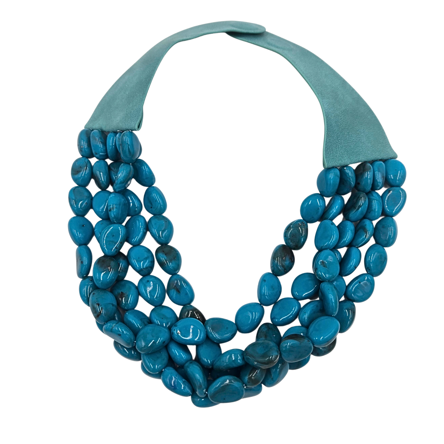 Blue Pebble Layered Necklace