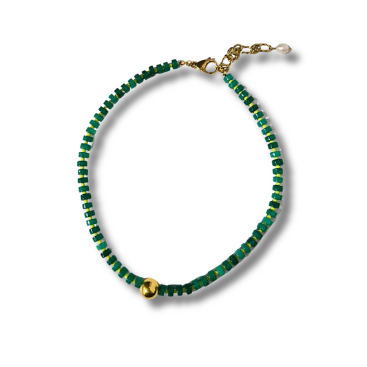 Kelly Green Beaded Necklace